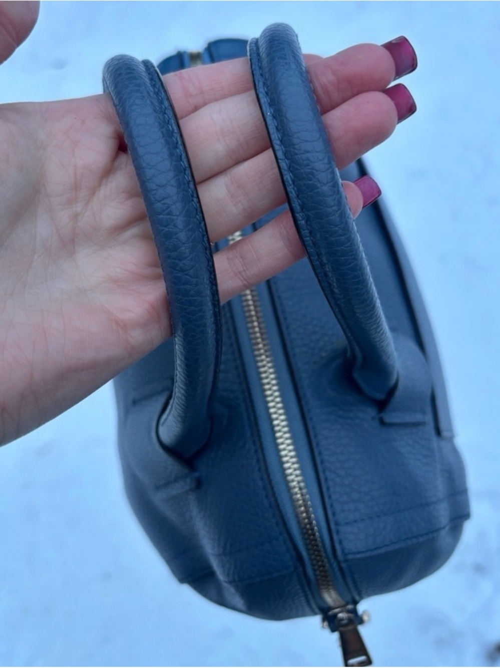 Furla Navy Leather Satchel Crossbody Bag - NWOT - Picture 15 of 15